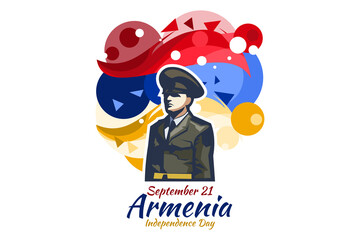 September 21, Independence Day of Armenia. vector illustration. Suitable for greeting card, poster and banner.