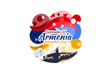 September 21, Independence Day of Armenia. vector illustration. Suitable for greeting card, poster and banner.