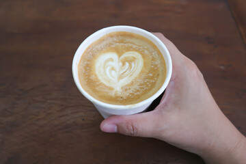 hot cofffee, cappuccino coffee or latte coffee