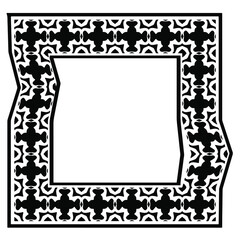 Decorative line art frames for design template. Elegant element for design in Eastern style, place for text. Black outline floral border. Lace vector illustration for invitations and greeting cards
