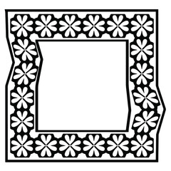 Decorative line art frames for design template. Elegant element for design in Eastern style, place for text. Black outline floral border. Lace vector illustration for invitations and greeting cards