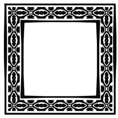 Decorative line art frames for design template. Elegant element for design in Eastern style, place for text. Black outline floral border. Lace vector illustration for invitations and greeting cards