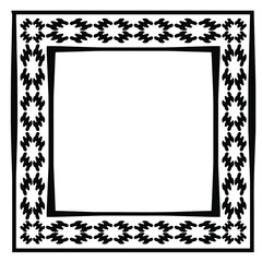 Decorative line art frames for design template. Elegant element for design in Eastern style, place for text. Black outline floral border. Lace vector illustration for invitations and greeting cards