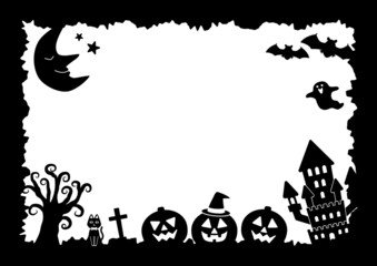 ハロウィンのフレーム黒