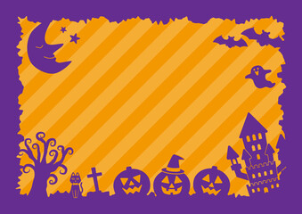 ハロウィンのフレーム紫