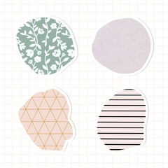 Pastel pattern badge sticker set illustration