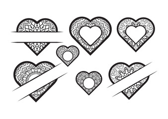 Hand Drawn Style Heart Frame Set 