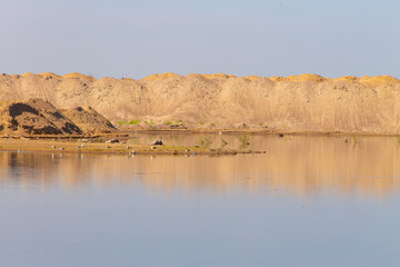 place for text on a postcard with a seascape and a horizon