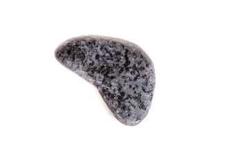 Macro mineral stone lignite on a white background