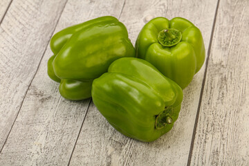 Green sweet bell pepper heap