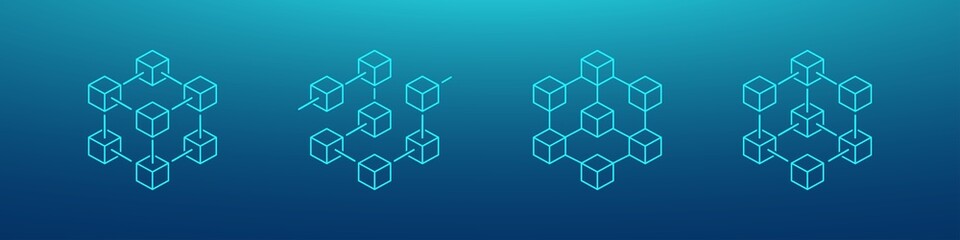 blockchain icon. crypto currency block chain logo icon isolated vector