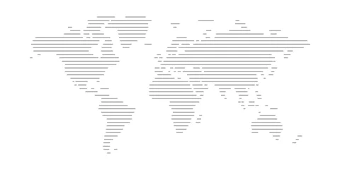 Foto op Plexiglas anti-reflex wereldkaart lijn ontwerp vectorillustratie. moderne wereld concept geïsoleerde witte achtergrond © Passatic