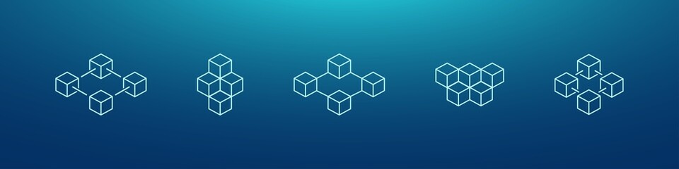 blockchain icon. crypto currency block chain logo icon isolated vector
