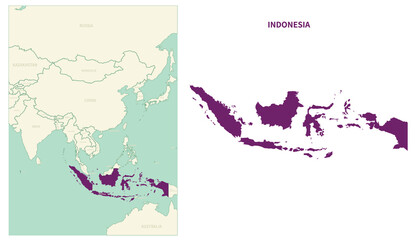 Indonesia map. map of Indonesia and neighboring countries.