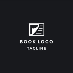 Open Book Logo Education Flat Vector Design line logo