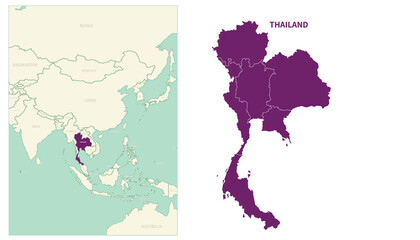 Thailand map. map of Thailand and neighboring countries.
