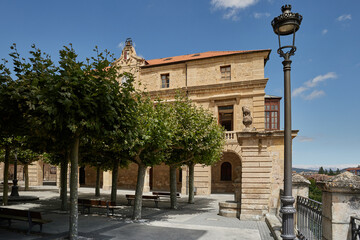 Fototapeta na wymiar town hall square of the municipality of Medina de Pomar. Castilla y Leon, Burgos, Spain