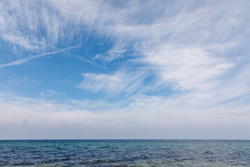 Fototapeta premium Sky with white clouds over the sea landscape