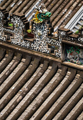 South China house roof sculpture details 