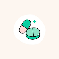 Medicine capsule and pill icon