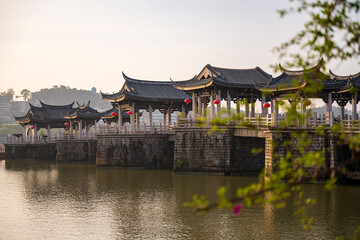 Fototapeta premium The famous landmark, Guangji Bridge, locates in Chaozhou, Guangdong, China.