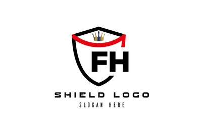 FH king shield latter logo vector