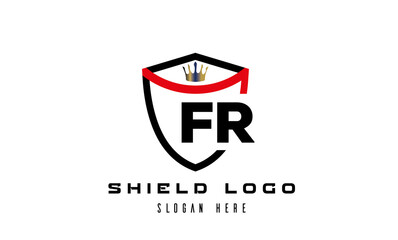 FR king shield latter logo vector