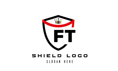 FT king shield latter logo vector