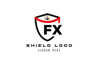 FX king shield latter logo vector