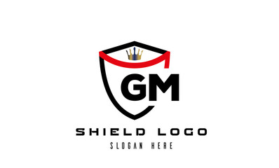 GM king shield latter logo vector