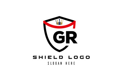 GR king shield latter logo vector