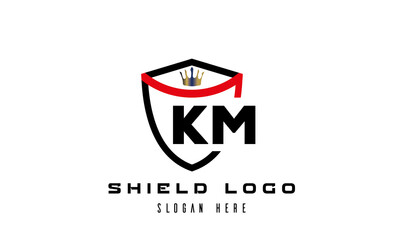 KM king shield latter logo vector