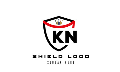 KN king shield latter logo vector