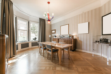 Dining room in vintage style in apartment