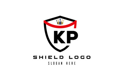 KP king shield latter logo vector