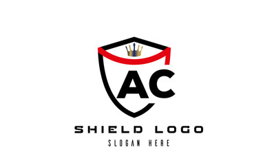 AC king shield latter logo vector