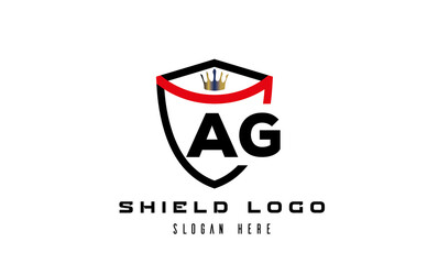 AG king shield latter logo vector