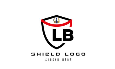 LB king shield latter logo vector