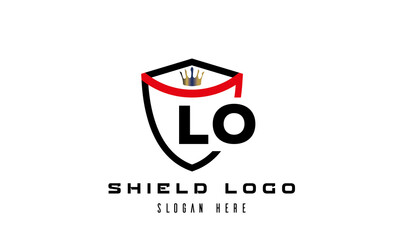 LO king shield latter logo vector