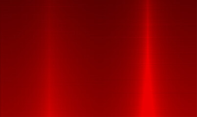 Red metal technology horizontal background with polished, brushed texture, chrome, silver, steel for design. Red metallic background. Shiny and metal steel gradient template. Vector EPS10.