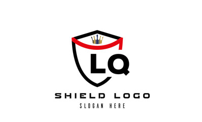 LQ king shield latter logo vector