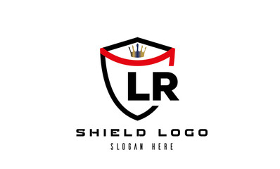 LR king shield latter logo vector