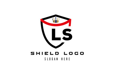 LS king shield latter logo vector