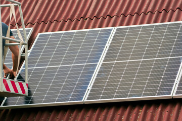 Montage of solar panel.