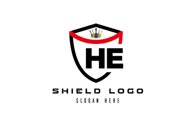 HE king shield latter logo vector