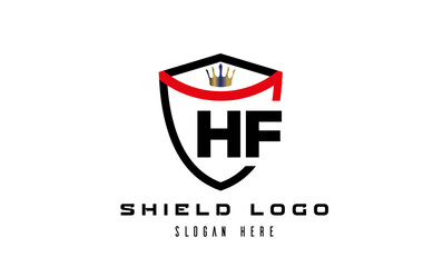 HF king shield latter logo vector