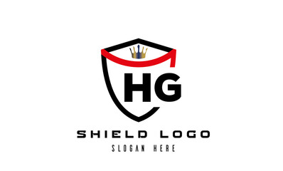 HG king shield latter logo vector