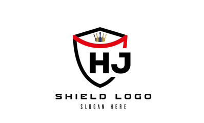 HJ king shield latter logo vector