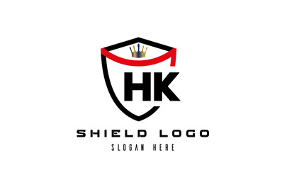 HK king shield latter logo vector