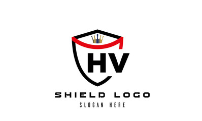 HV king shield latter logo vector